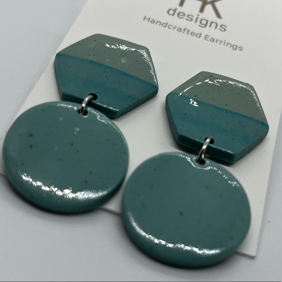 Glossy Handmade Clay Earrings - Picture 6 of 12